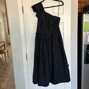 NWT JCrew One-Shoulder MIDI Dress Size 20 Black